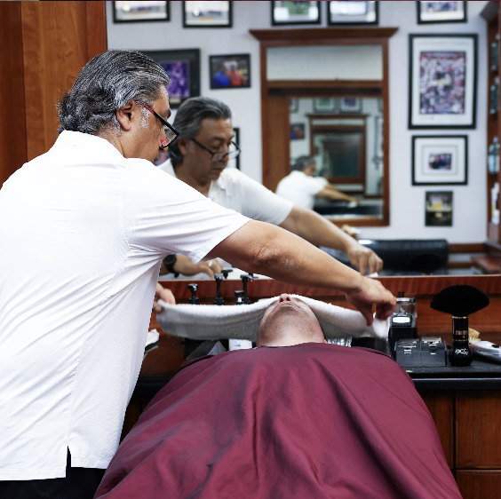 Hot towel shave at Classic Barbershop